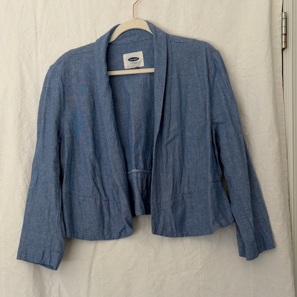 Old Navy Light Blue Open-Front Blazer, Large - Picture 2 of 6
